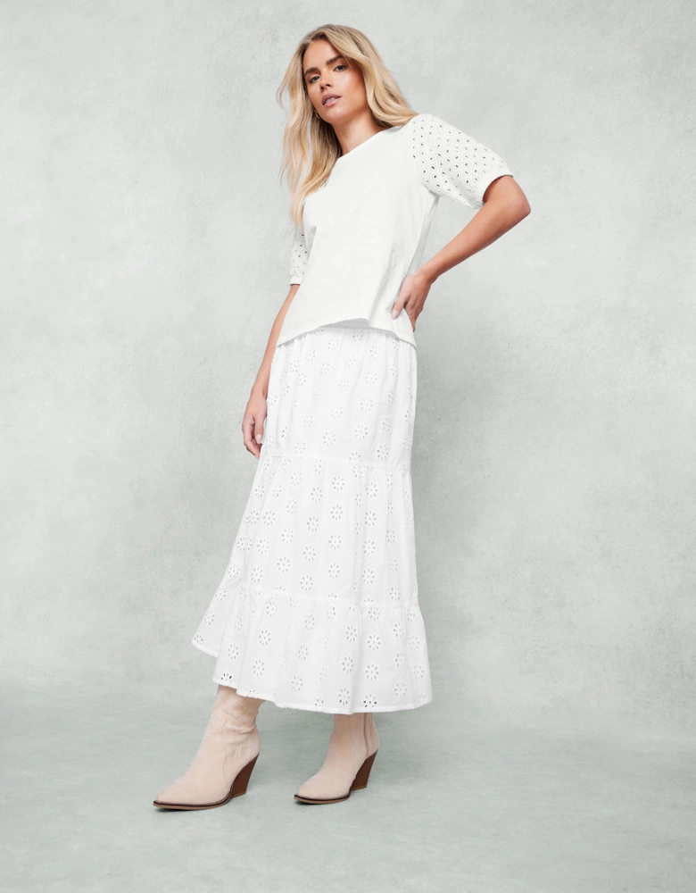 Petite Broderie Tiered Skirt