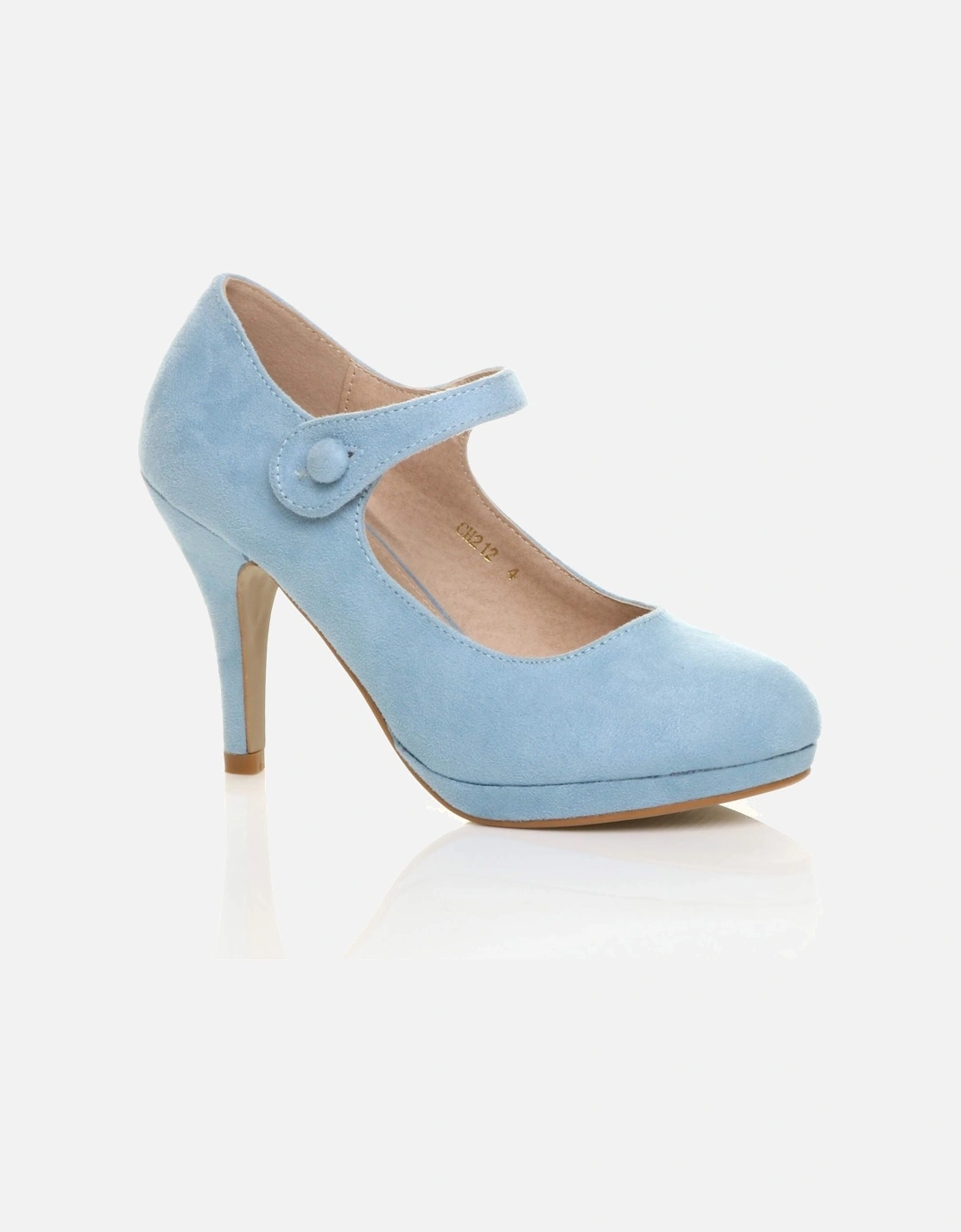 High Slim Heel Mary Jane Faux Suede Court Shoes, 2 of 1