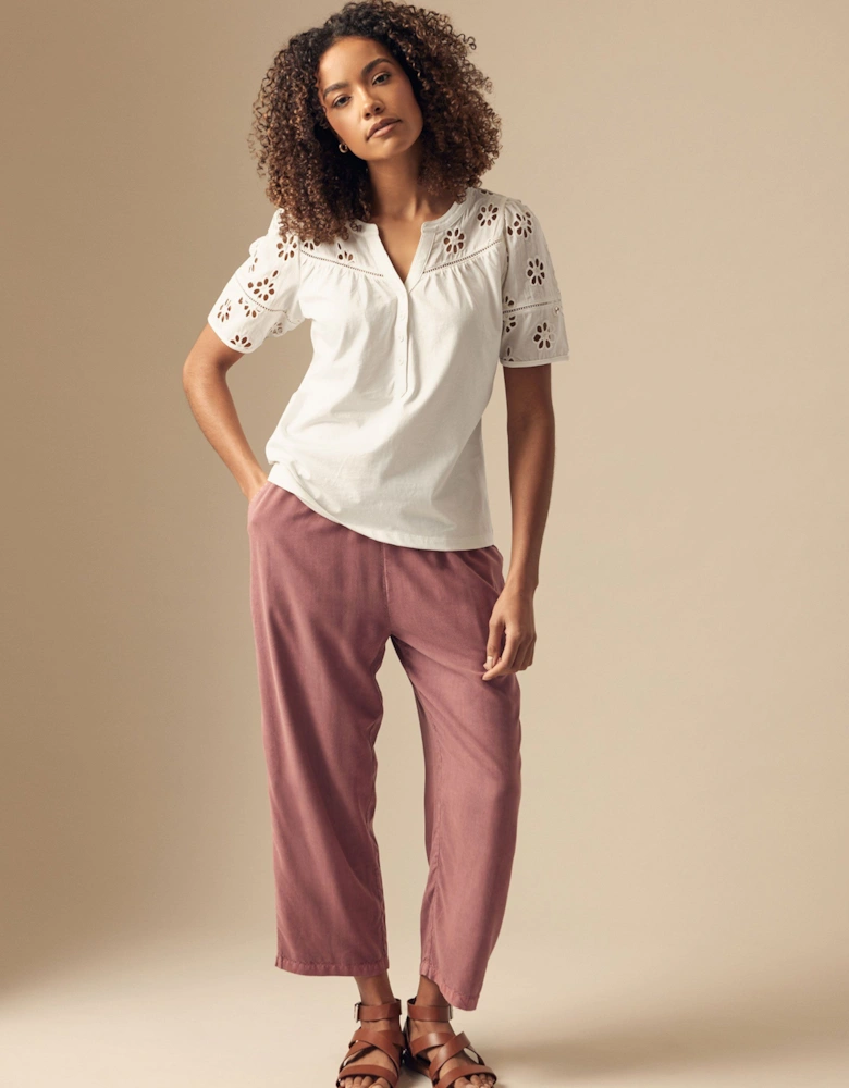 Cropped Straight Leg Trousers