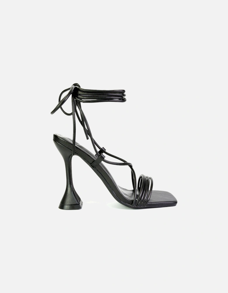 'Axel' Strappy Lace Up Square Toe Block Sculptured Heels