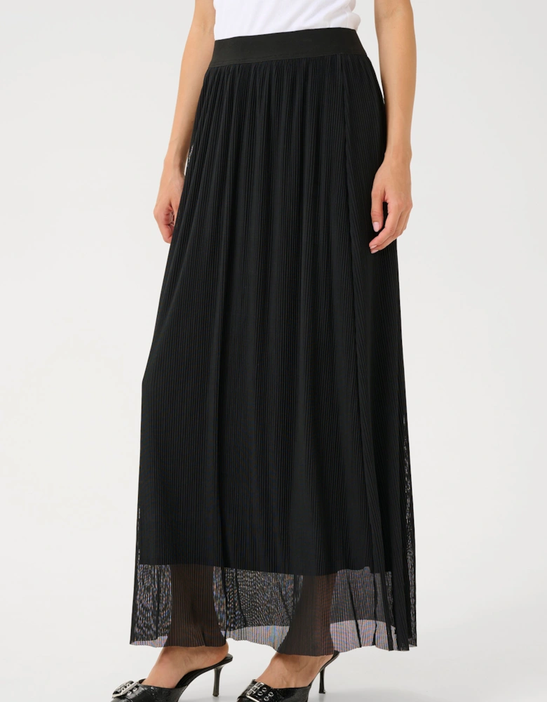Kaliva High-waisted Chiffon Maxi Skirt Plain