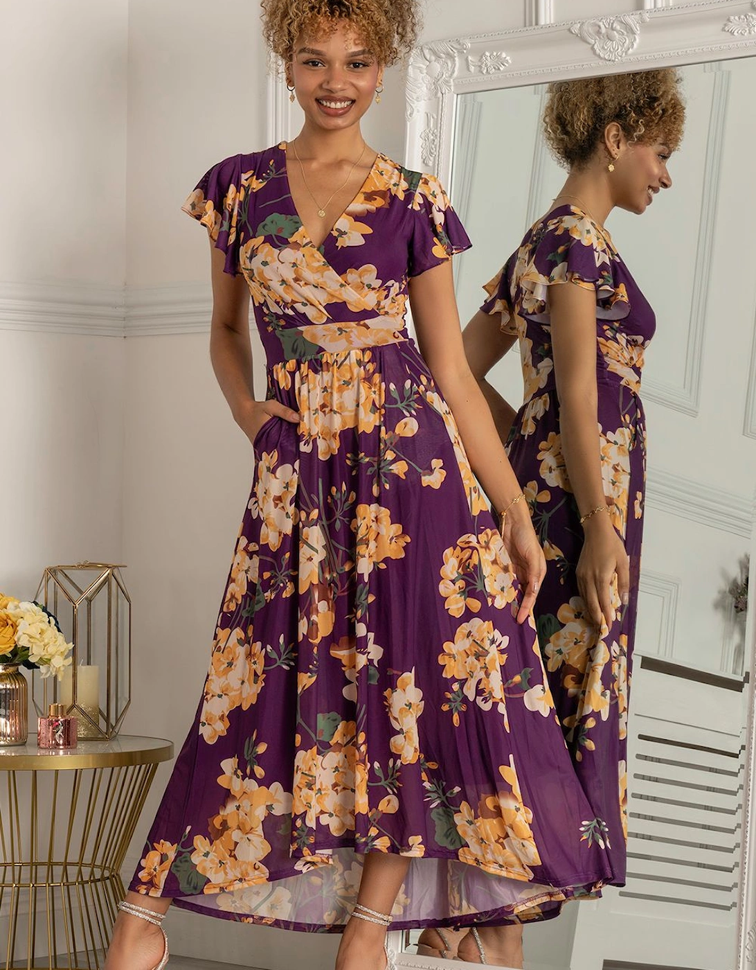 Piper Dip Hem Mesh Maxi Dress, 2 of 1