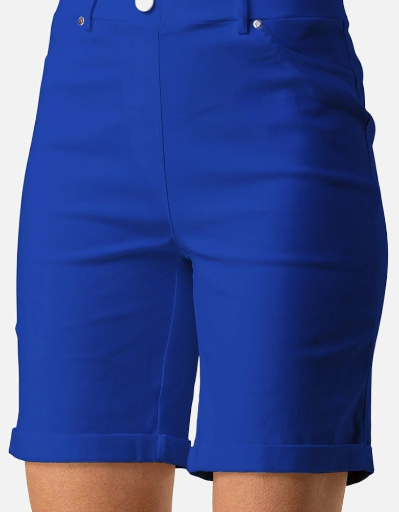 Elastic Waist Turn Up Stretch Shorts