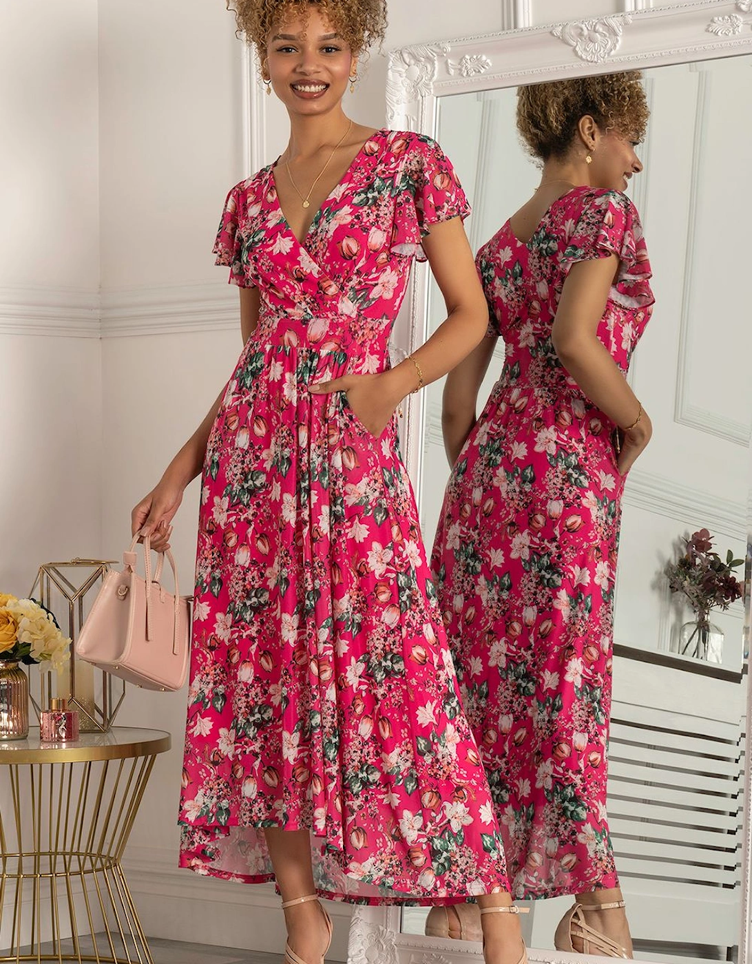 Piper Dip Hem Mesh Maxi Dress, 2 of 1