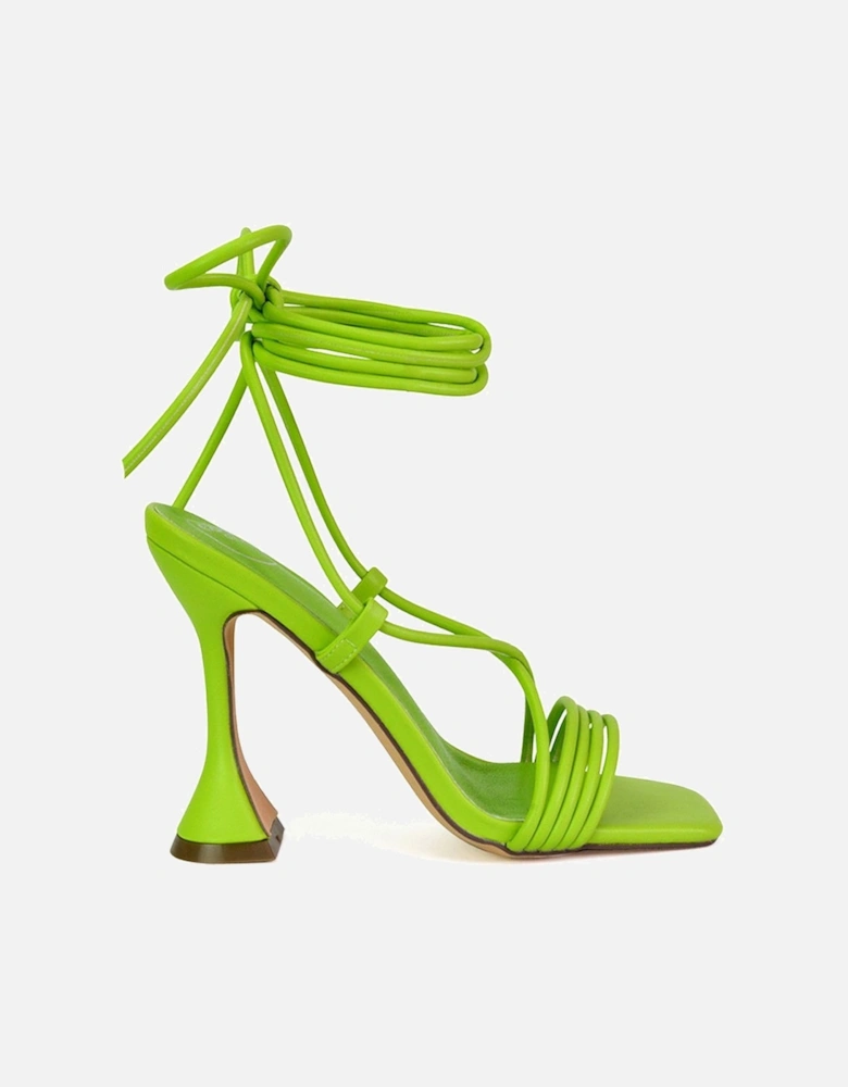 'Axel' Strappy Lace Up Square Toe Block Sculptured Heels