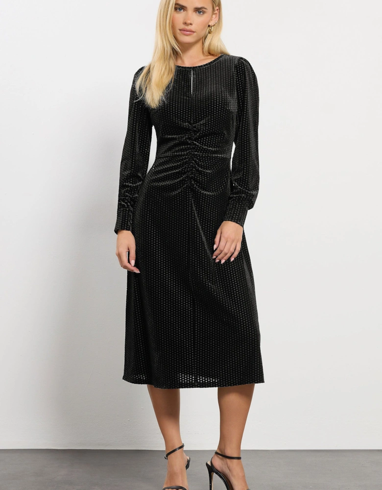 Petite Keyhole Velvet Dress