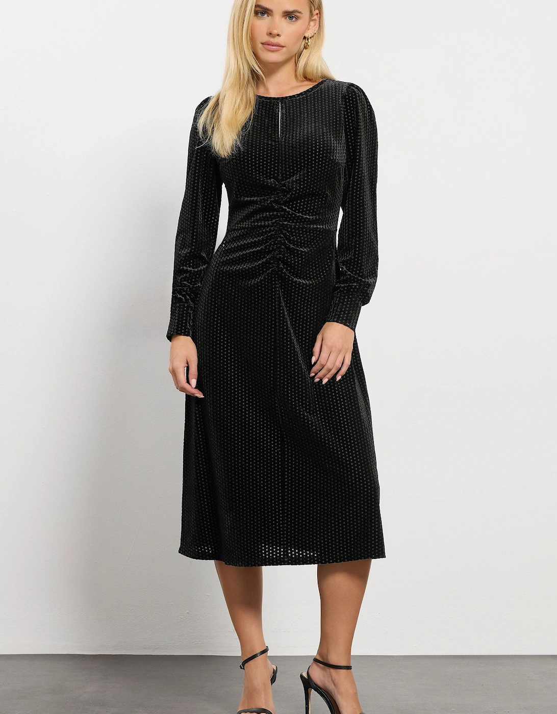 Petite Keyhole Velvet Dress, 2 of 1