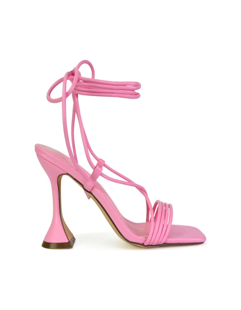 'Axel' Strappy Lace Up Square Toe Block Sculptured Heels