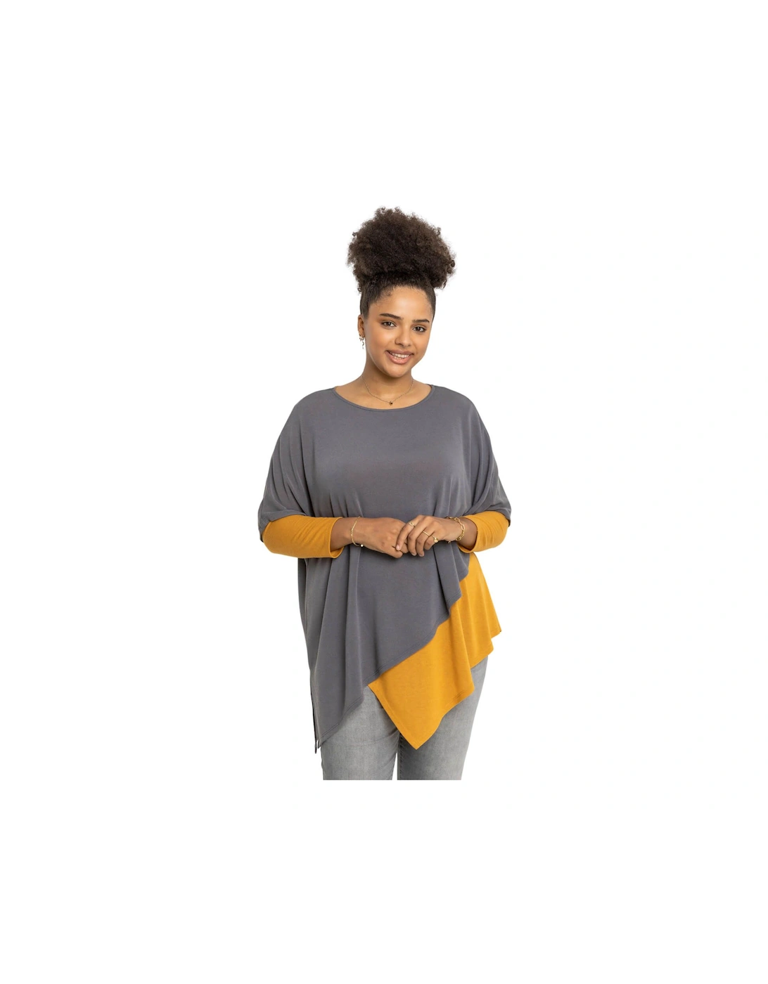 Curve Colourblock Asymmetric Snood Top, 2 of 1