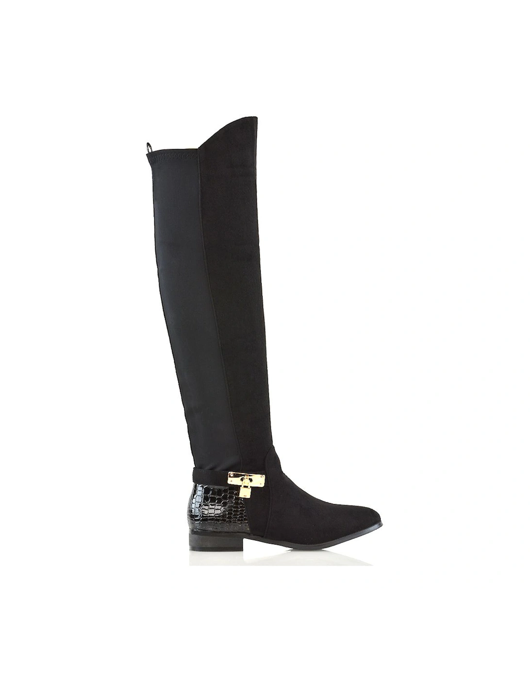 'Bella' Flat Elasticated Over The Knee Boots With Zip Fastening, 2 of 1