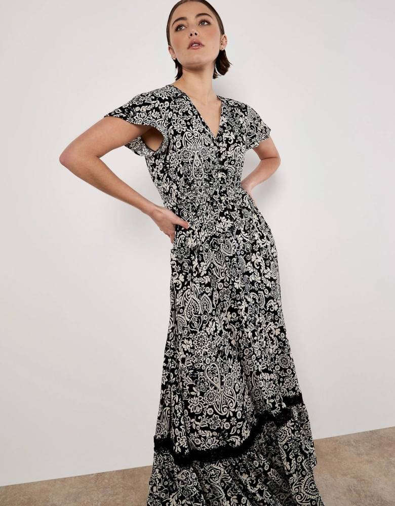 Paisley Print Maxi Dress