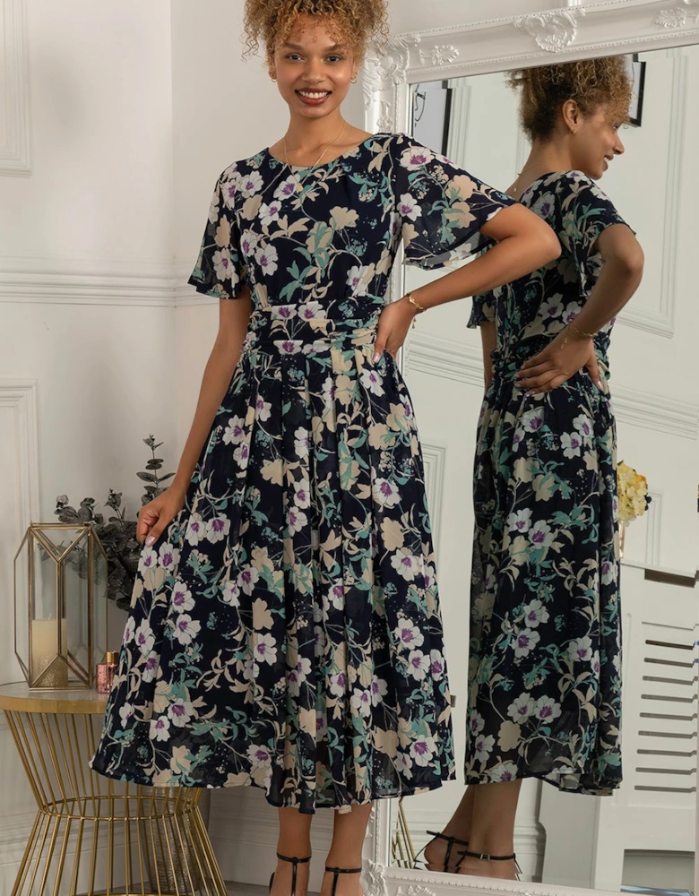 Nadine Floral Print Chiffon Dress