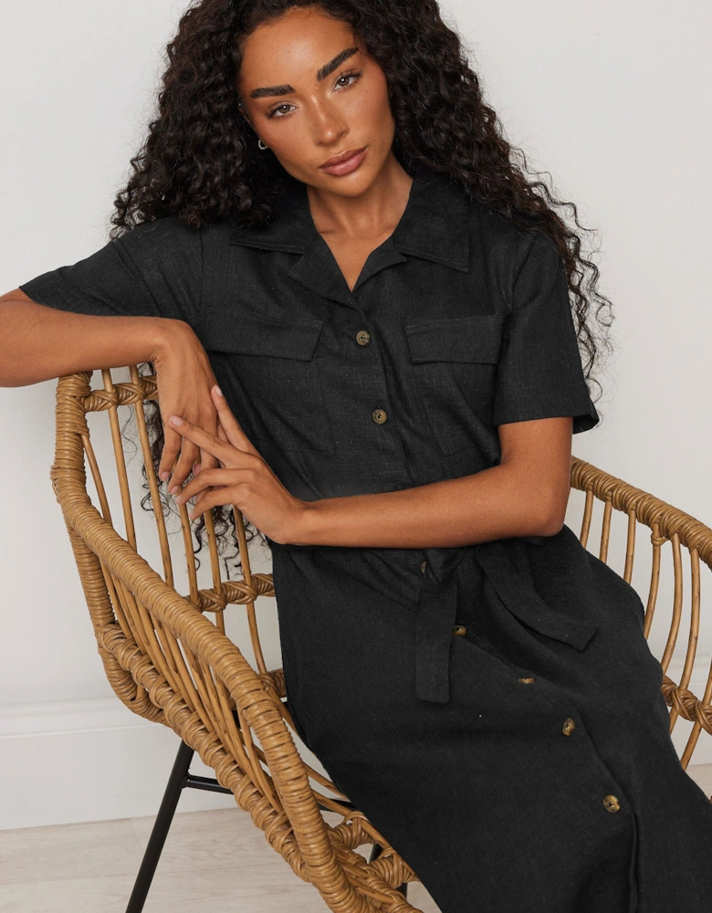 Petite Linen Shirt Dress
