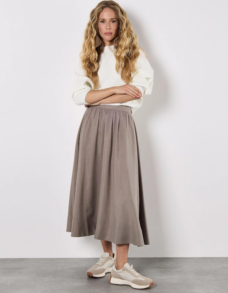 Soft Woven A-Line Midaxi Skirt