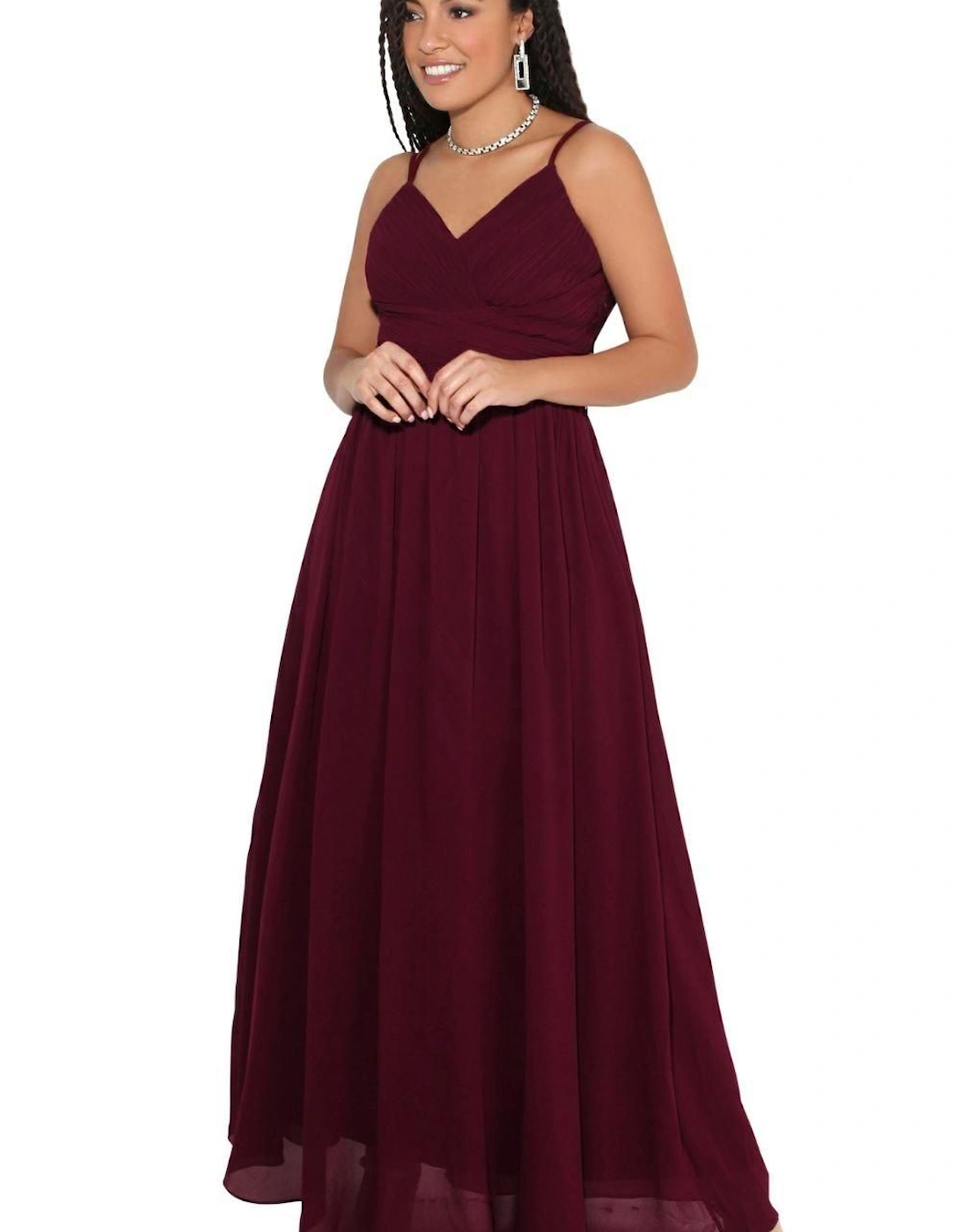 Crochet Back Strappy Chiffon Maxi Dress, 2 of 1