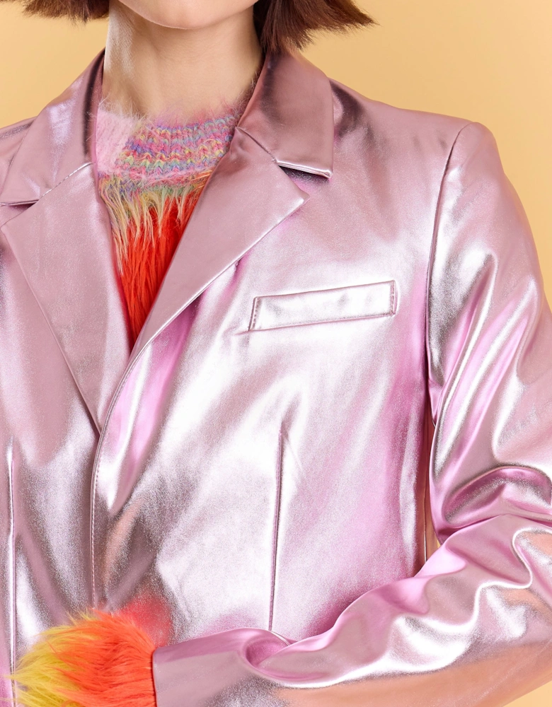 Faux leather Kate Blazer in Purple