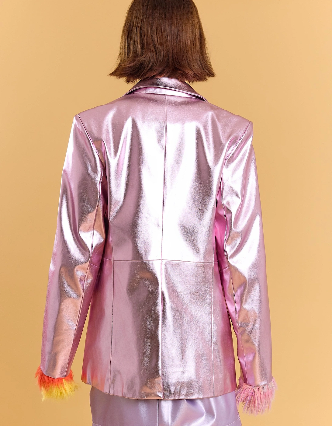 Faux leather Kate Blazer in Purple