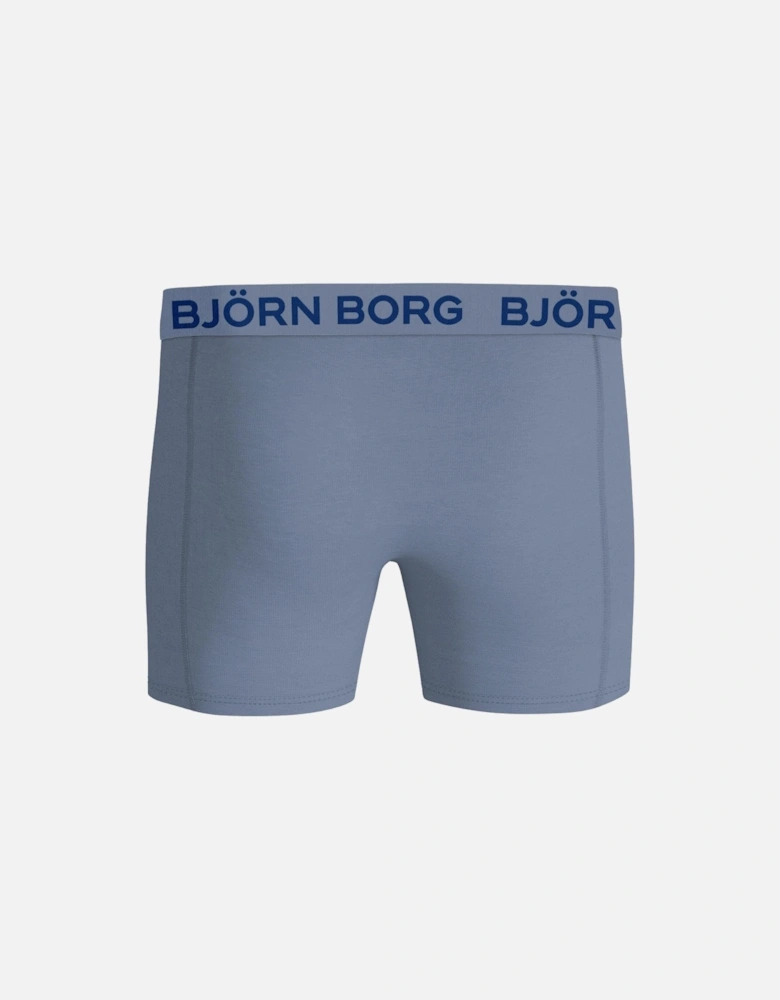 3-Pack Floral Print Boxer Briefs, Blue Mix