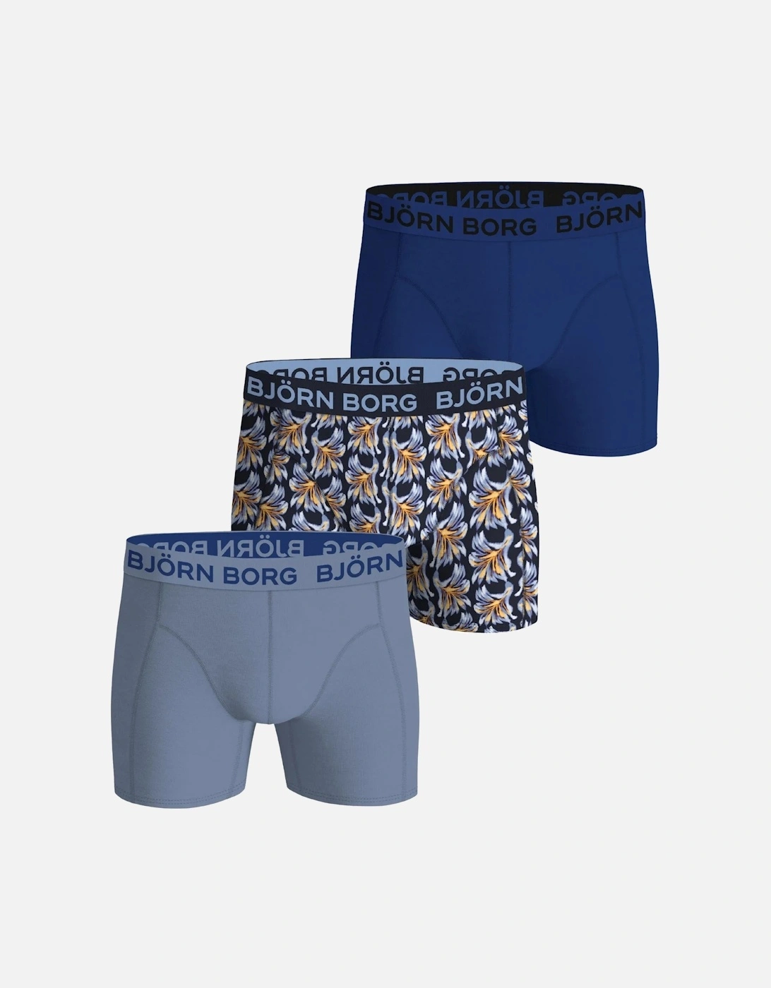 3-Pack Floral Print Boxer Briefs, Blue Mix, 7 of 6