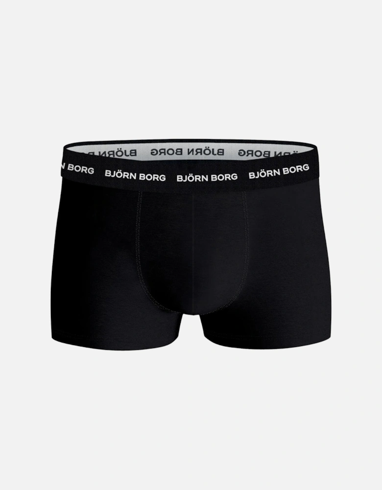 3-Pack Fern Leaf Print Boxer Trunks, Blue/Navy
