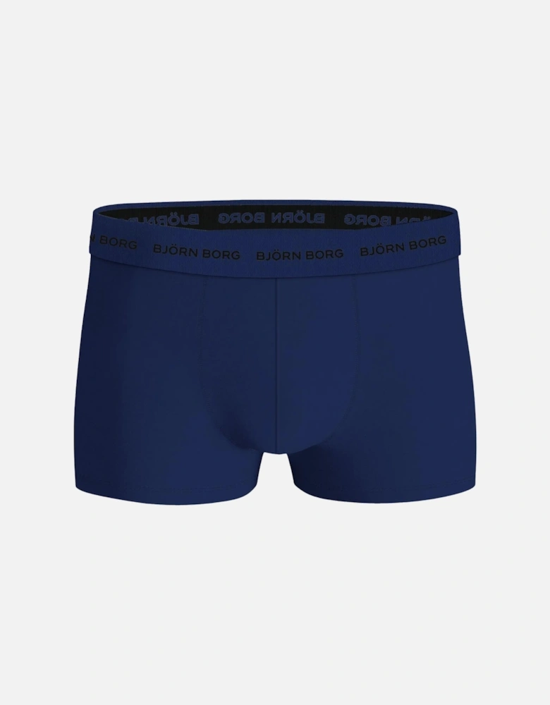 3-Pack Fern Leaf Print Boxer Trunks, Blue/Navy