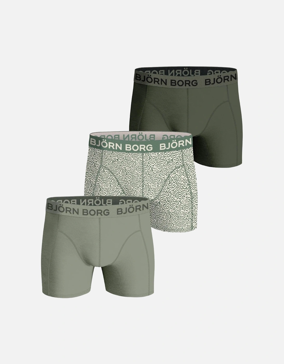3-Pack Mixed Leaf Print Boxer Briefs, Olive Green, 5 of 4