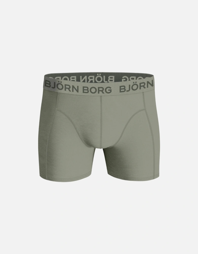 3-Pack Mixed Leaf Print Boxer Briefs, Olive Green