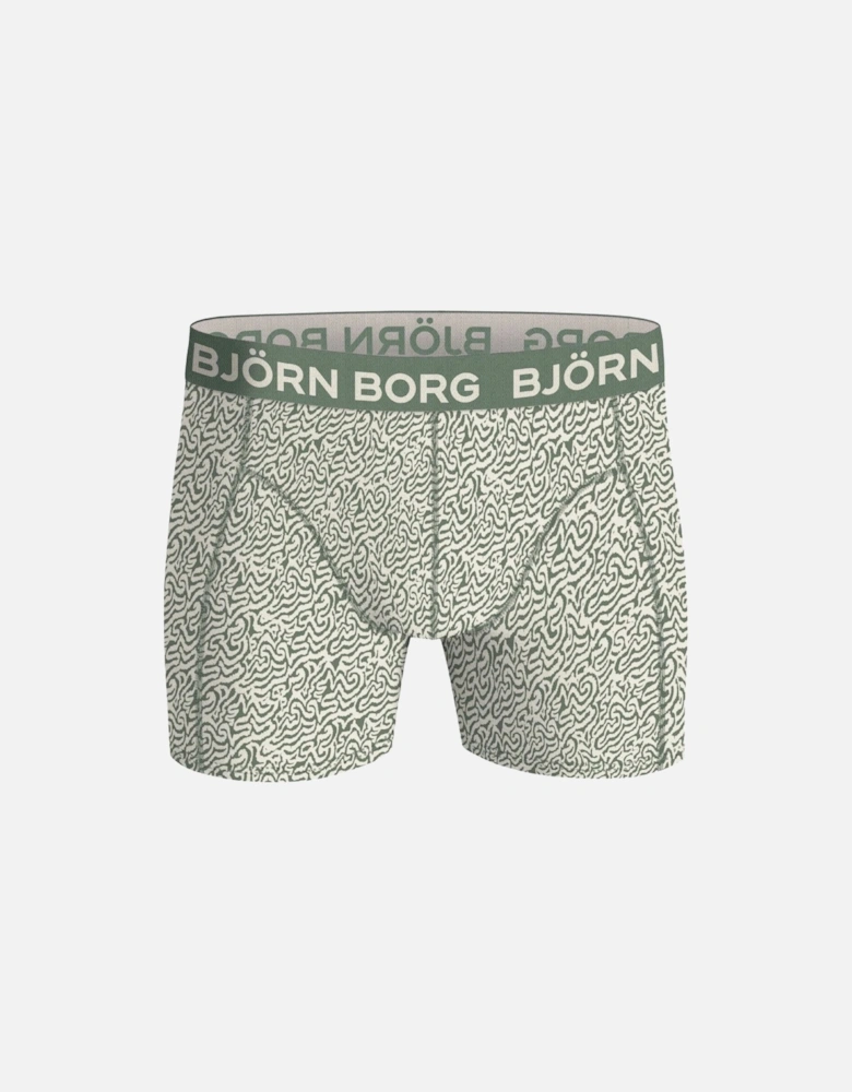 3-Pack Mixed Leaf Print Boxer Briefs, Olive Green