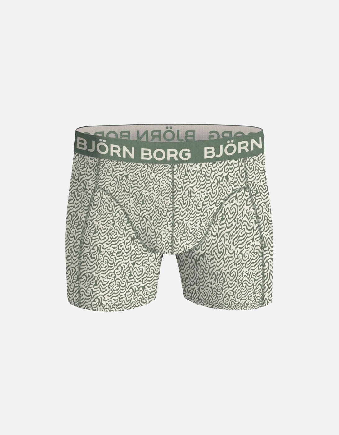 3-Pack Mixed Leaf Print Boxer Briefs, Olive Green