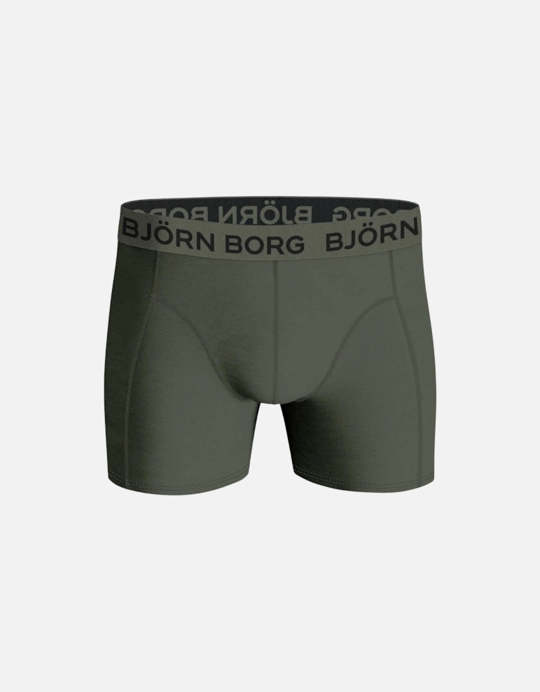 3-Pack Mixed Leaf Print Boxer Briefs, Olive Green