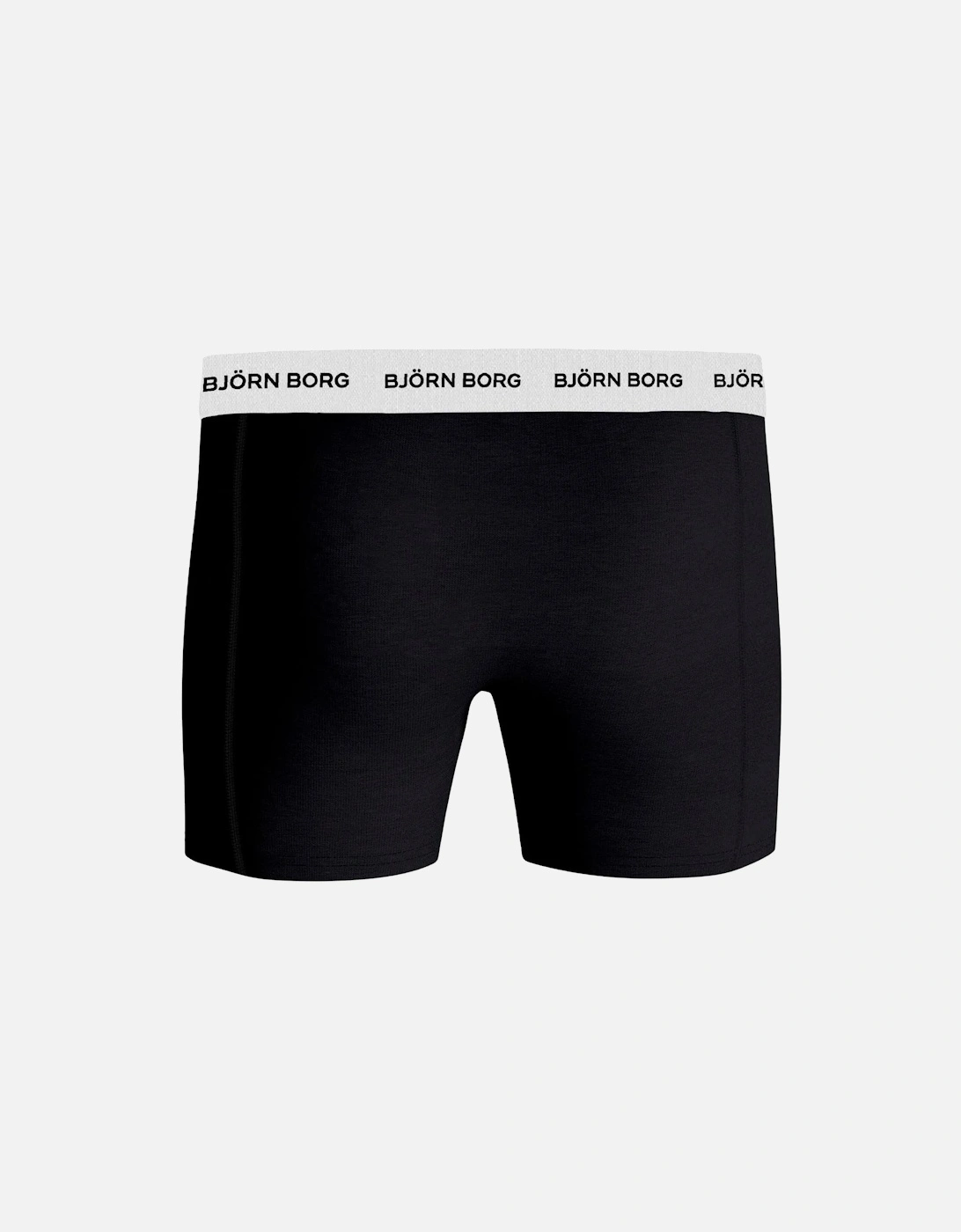 3-Pack White Waistband Boxer Briefs, Black/White/Grey