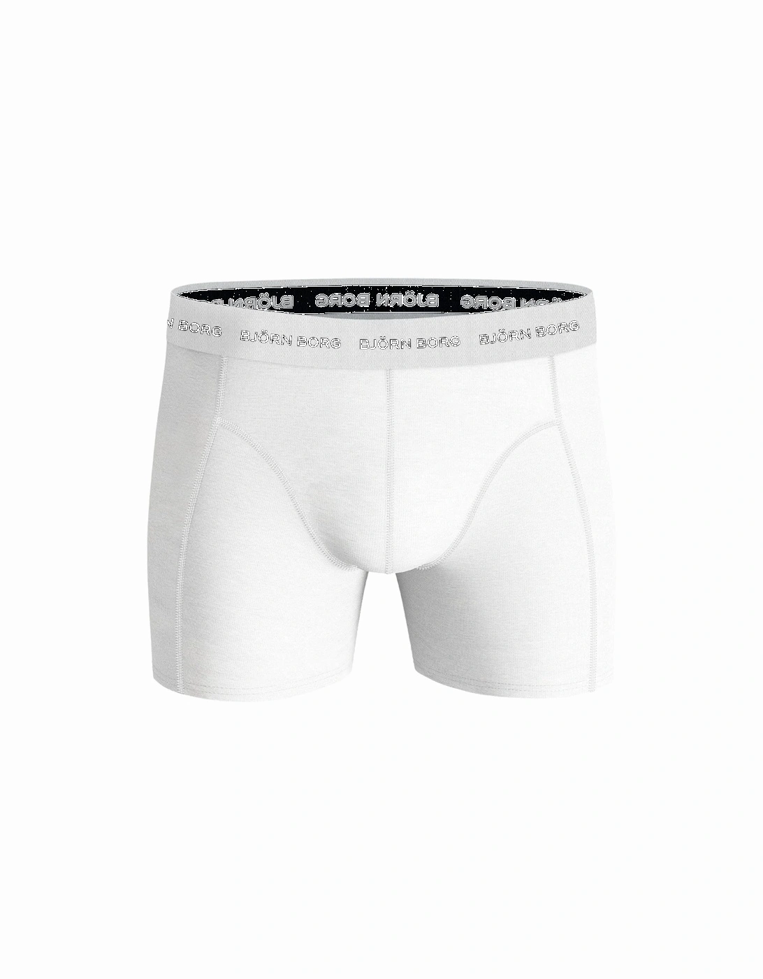 3-Pack White Waistband Boxer Briefs, Black/White/Grey