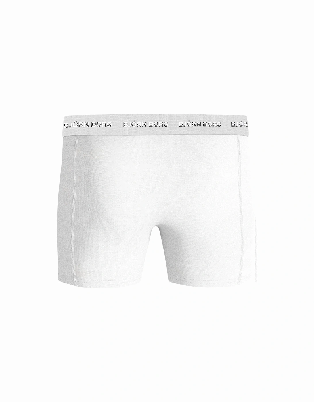 3-Pack White Waistband Boxer Briefs, Black/White/Grey