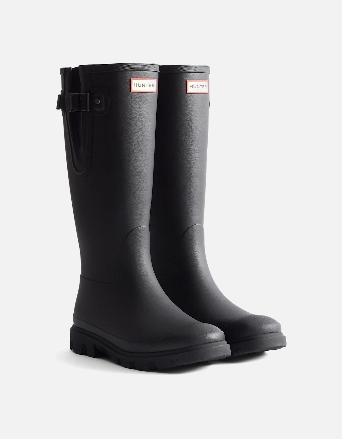 Hunter Women's Black Downpour Adjustable Boot Rubber Wellington Boots - : 6 Size 6