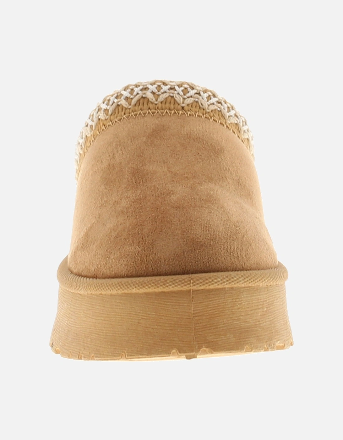 Girls Mules Chunky Soles Squawk Slip On tan UK Size