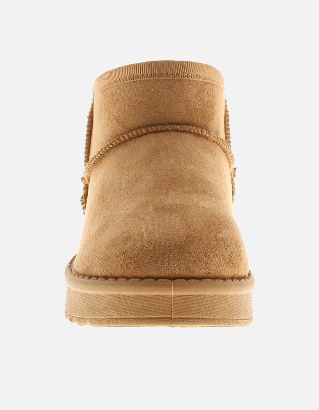 Girls Boots Ankle Squeal Faux Fur Lining tan UK Size