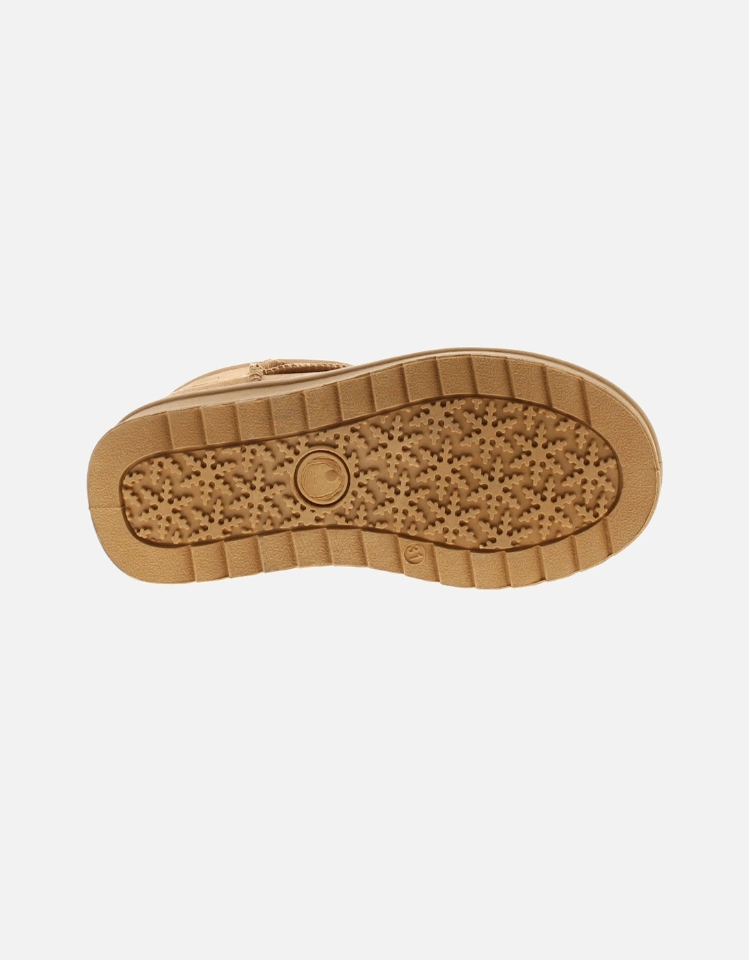 Girls Boots Ankle Squeal Faux Fur Lining tan UK Size