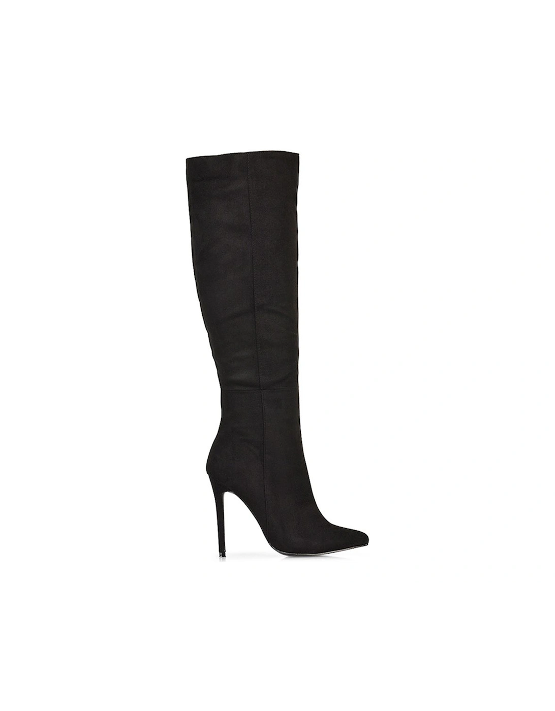 'Nora' Pointed Toe Zip Up Knee High Stiletto Heel Long Boots, 2 of 1
