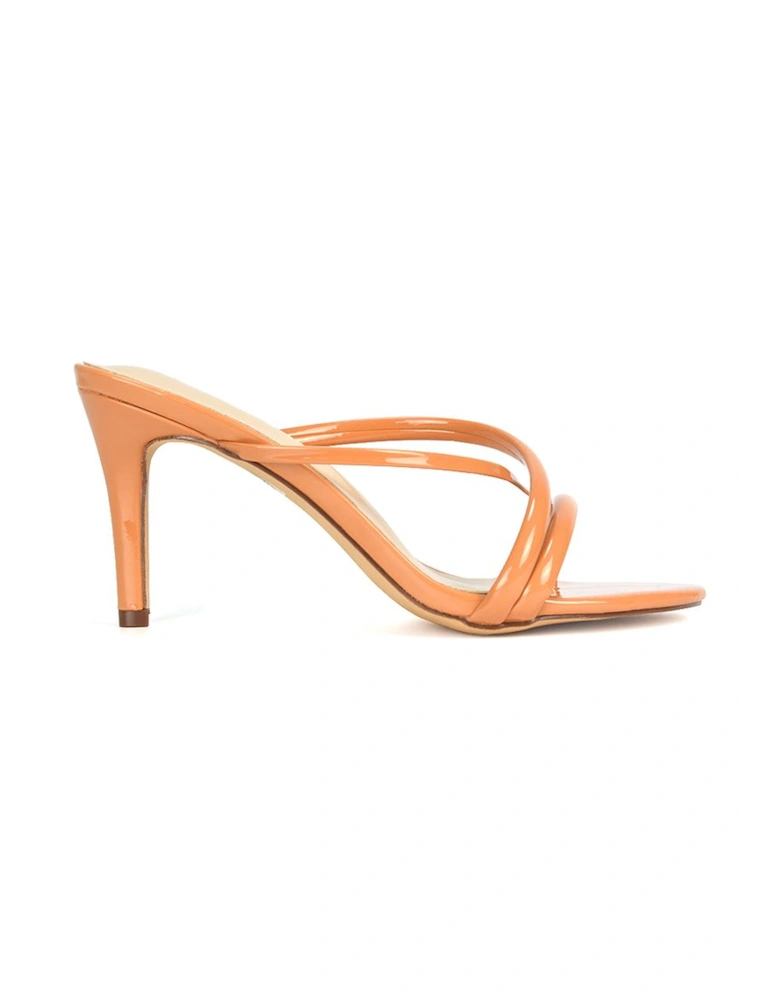 'Angel' Slip On Mid Heel Stiletto Mule Heeled Sandals