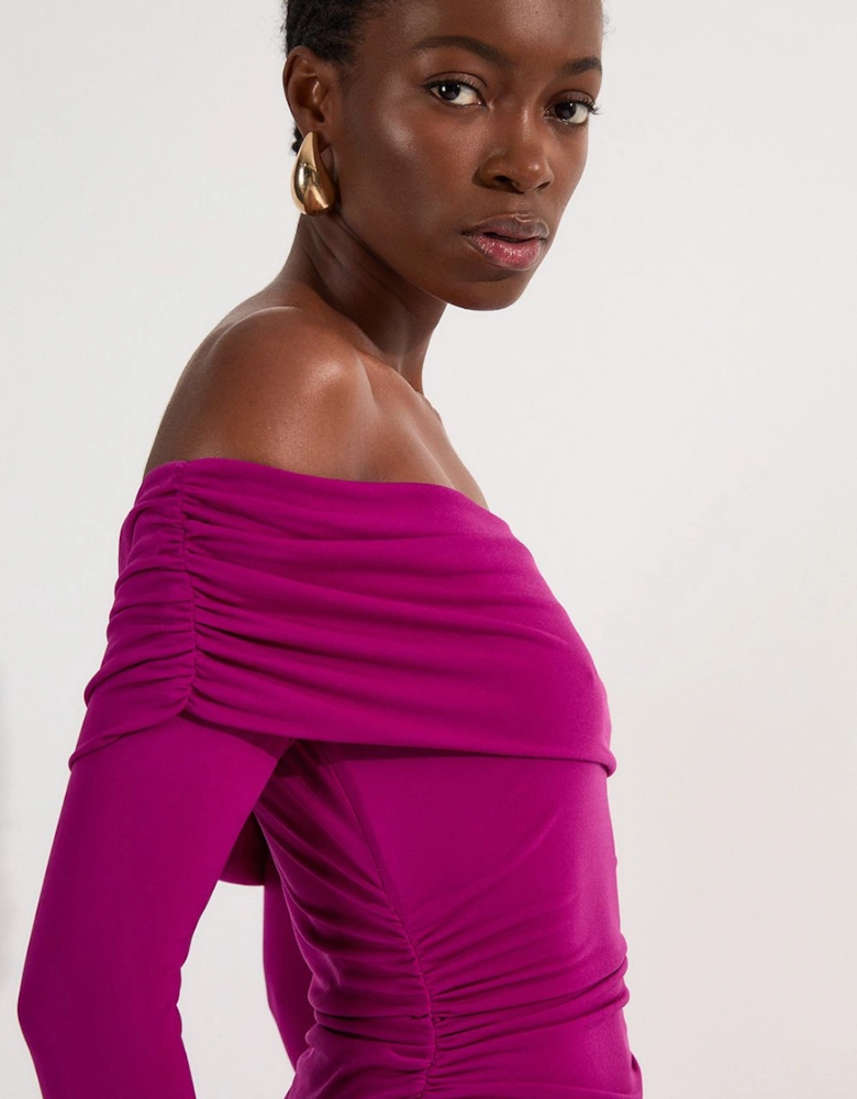 Tall Bardot Drapey Midi Dress