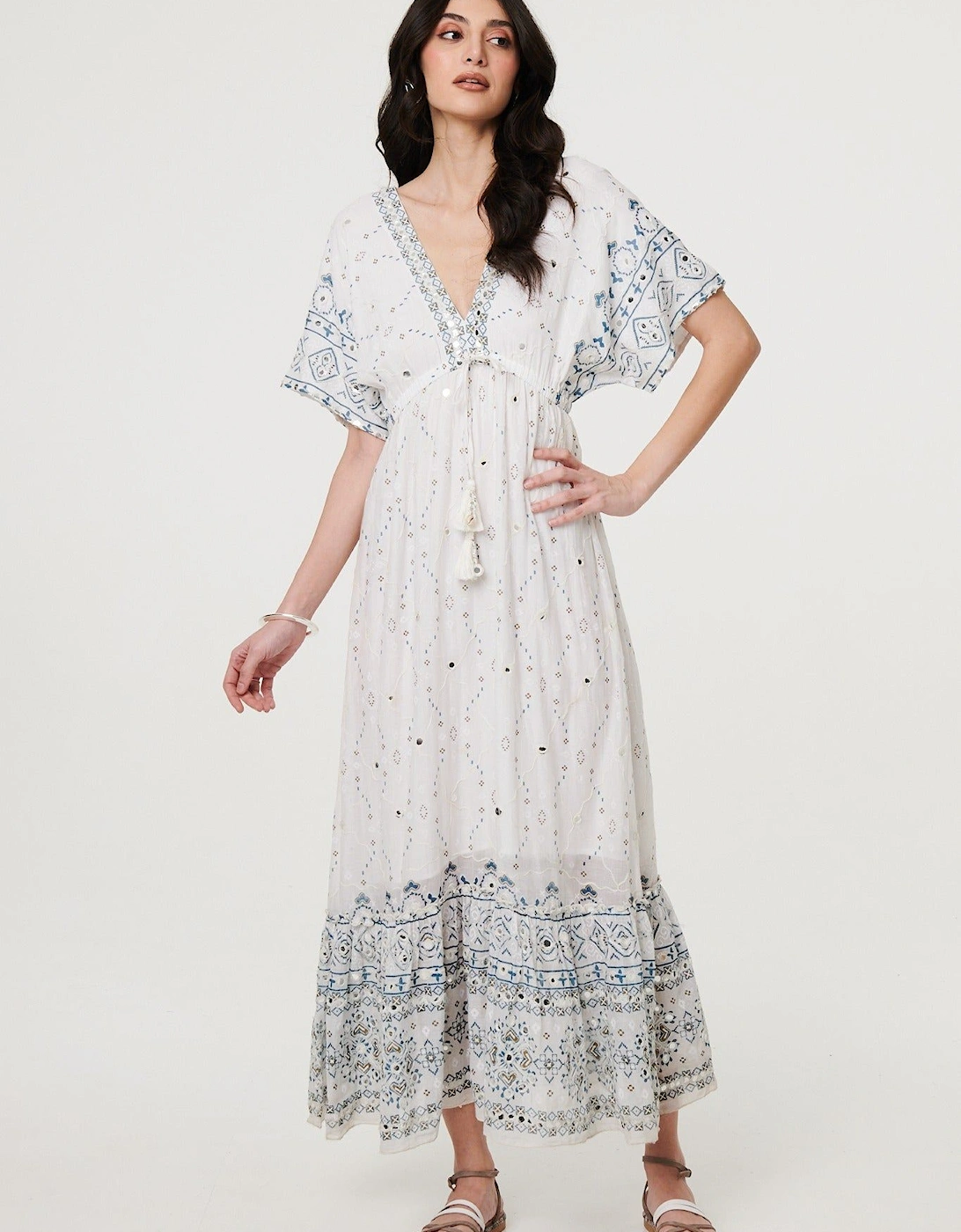 Embellished Border Print Maxi Dress, 2 of 1