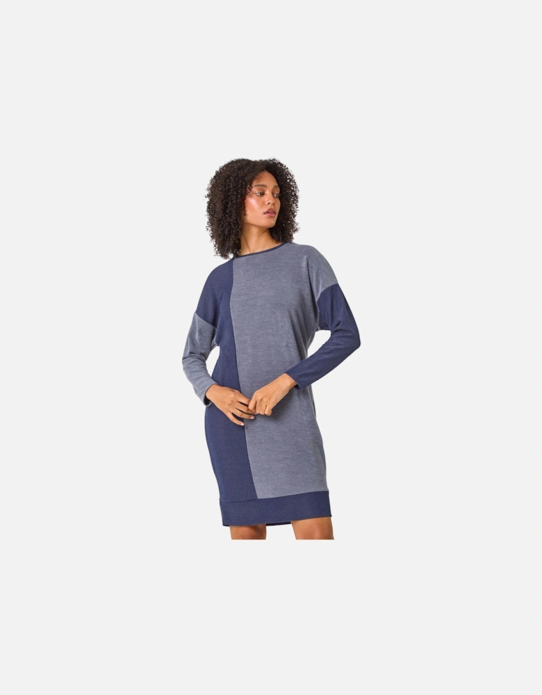 Colour Block Stretch Jumper Dress