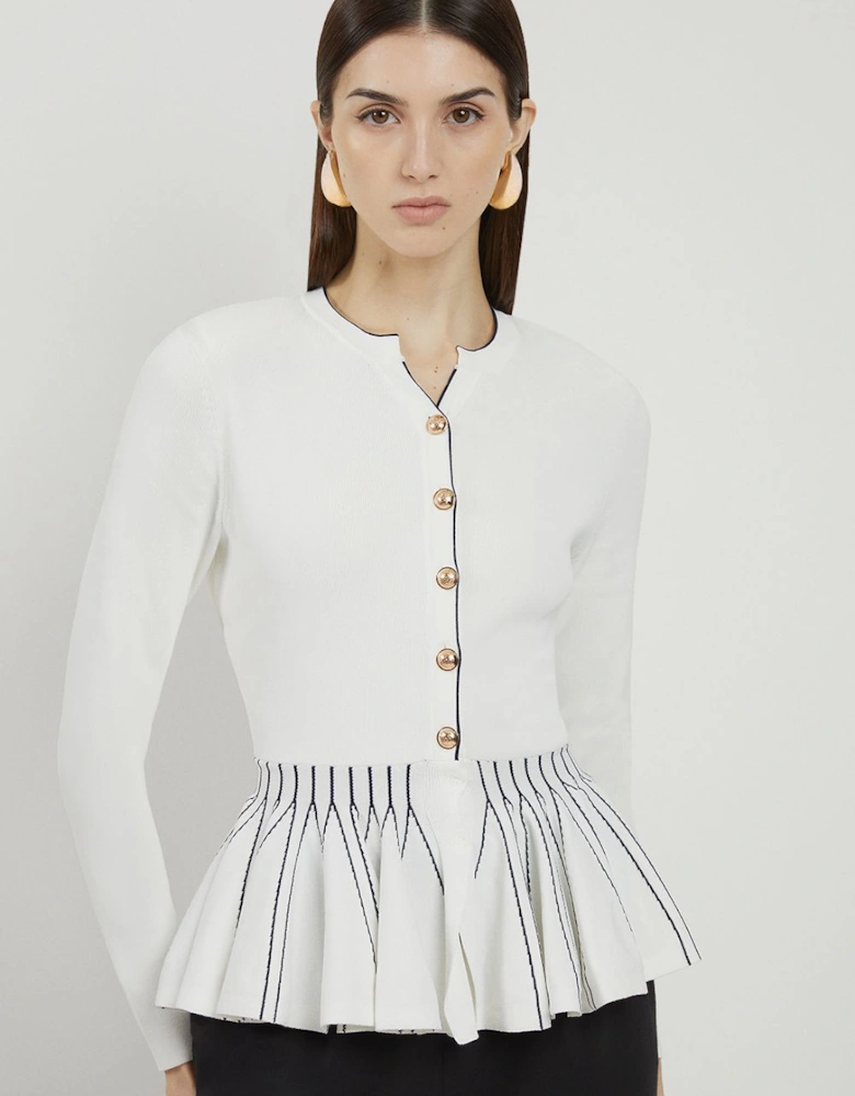 Viscose Blend Knit Peplum Jacket