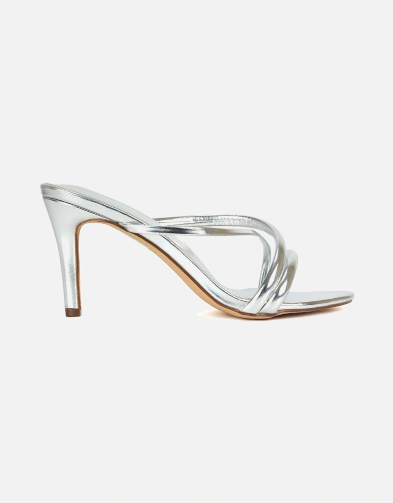 'Angel' Slip On Mid Heel Stiletto Mule Heeled Sandals