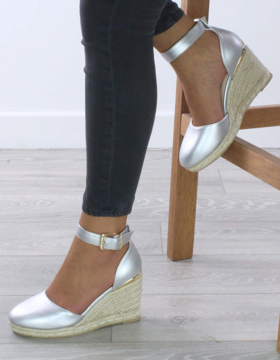 Mid Wedge Heel Ankle Strap Platform Sandals  Espadrilles, 2 of 1