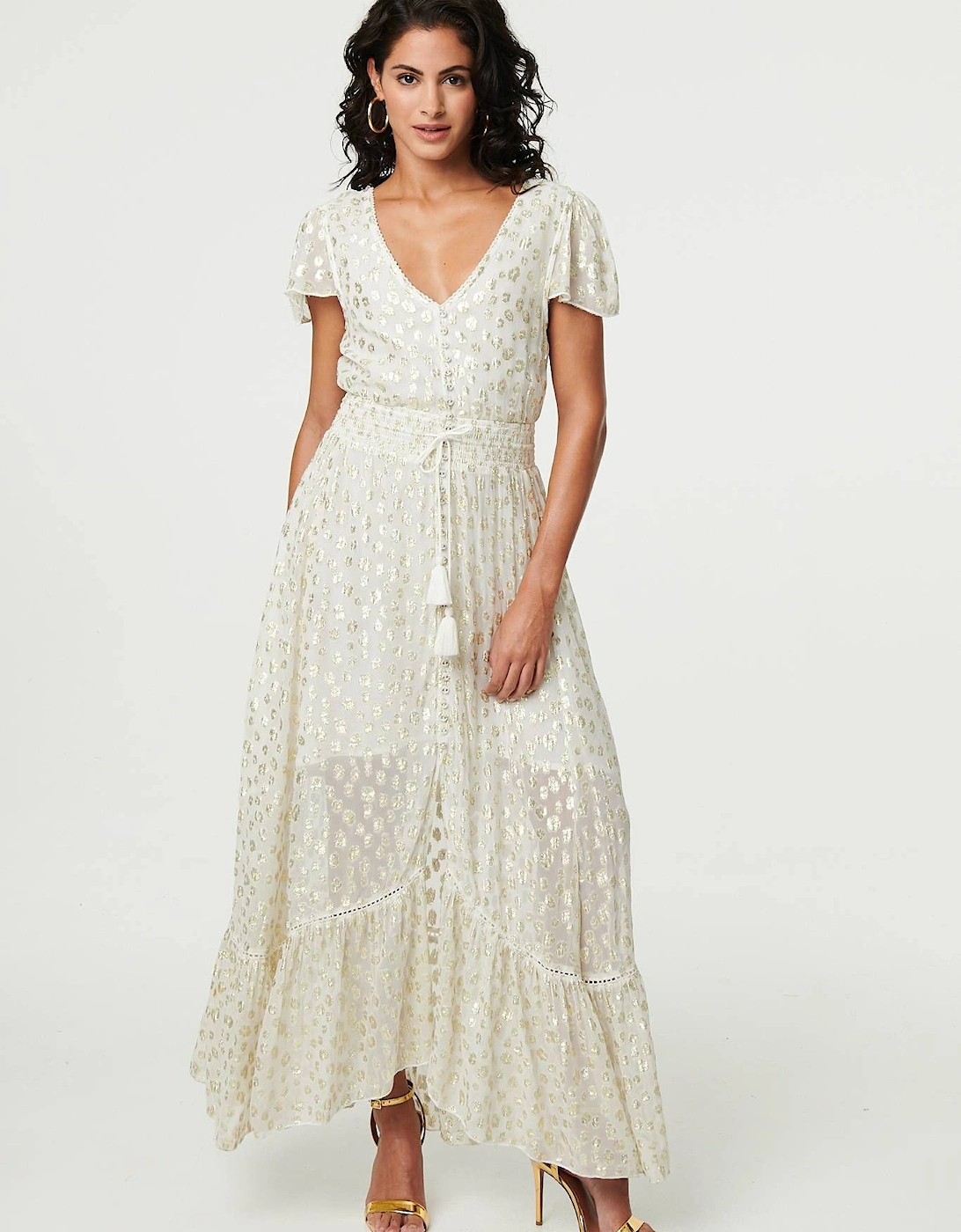 Animal Print Tassel Tie Maxi Dress, 2 of 1
