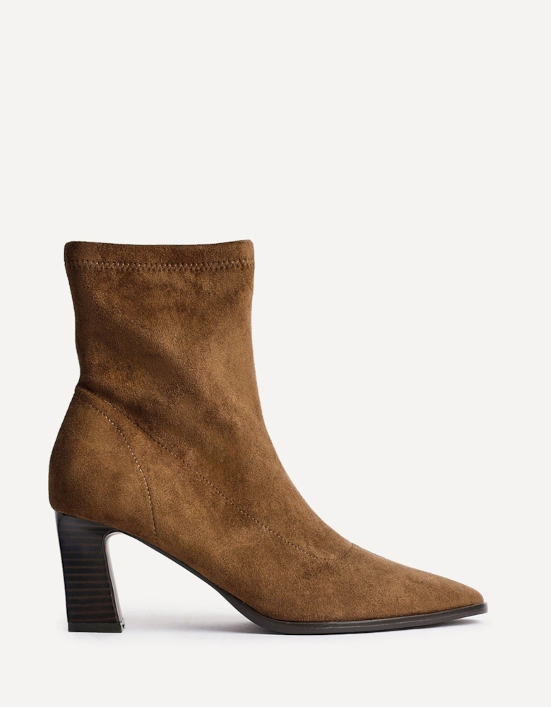 Blaze Tan Faux Suede Sock Ankle Boot
