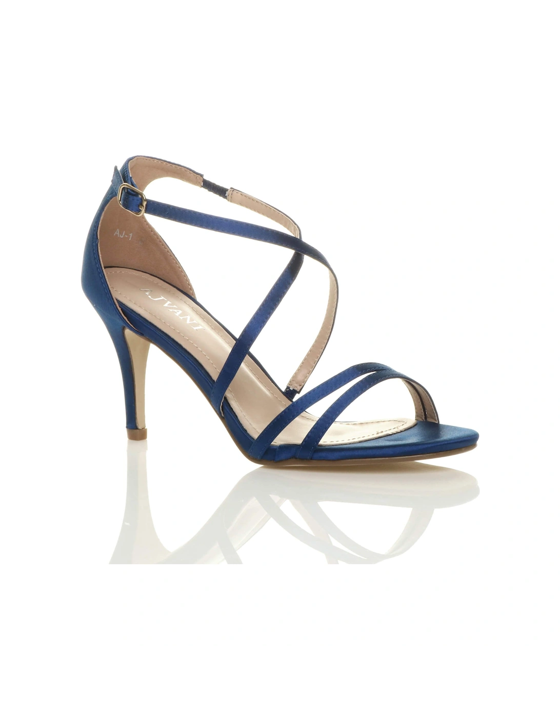 High  Heel Crossed Straps Buckle Satin Heeled Sandals, 2 of 1