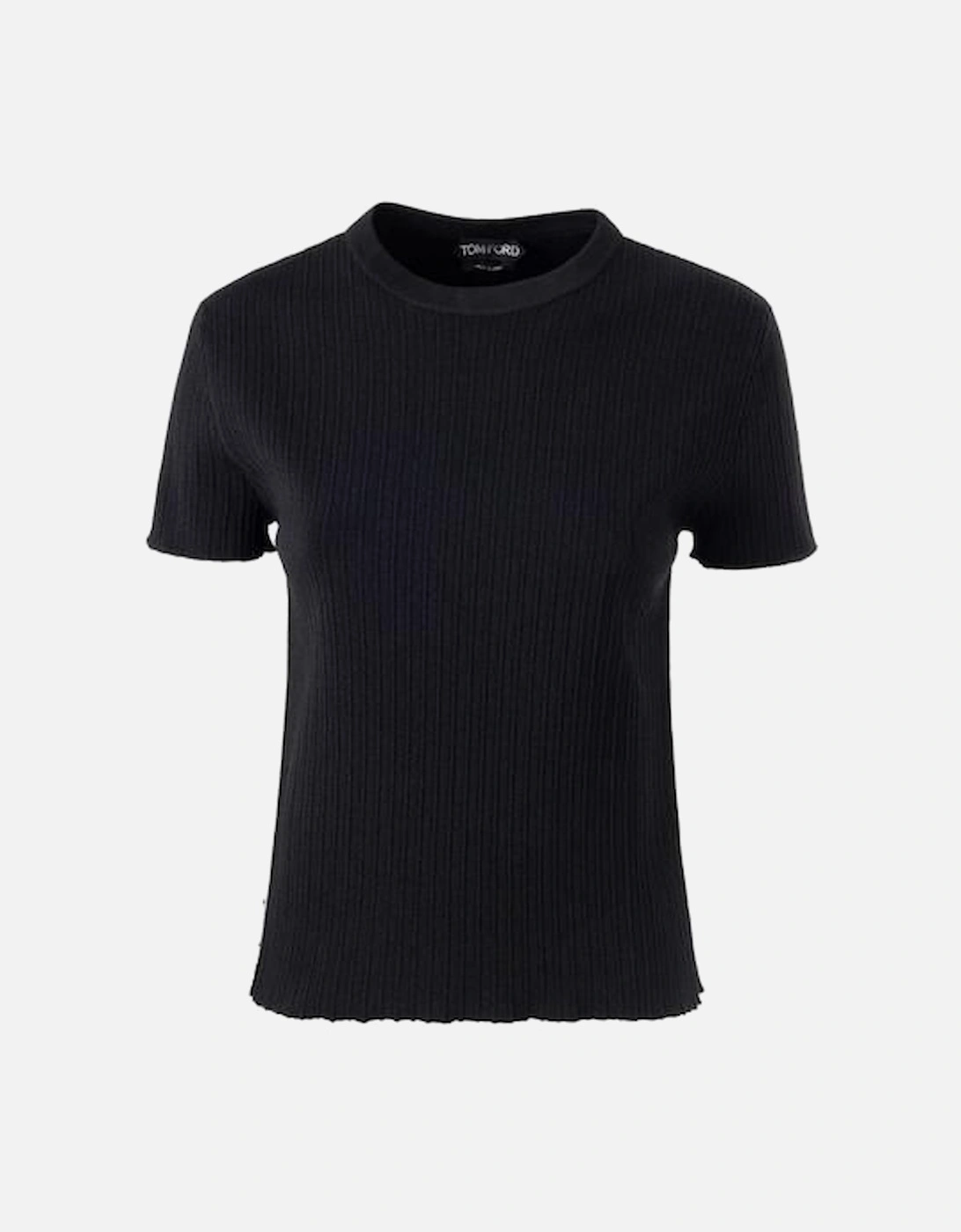 Stretch Ribbed Cropped Short Sleeve Sweater, 2 of 1