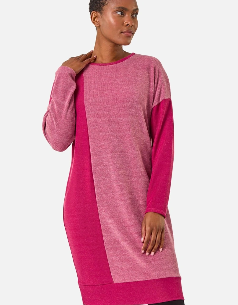 Colour Block Stretch Jumper Dress